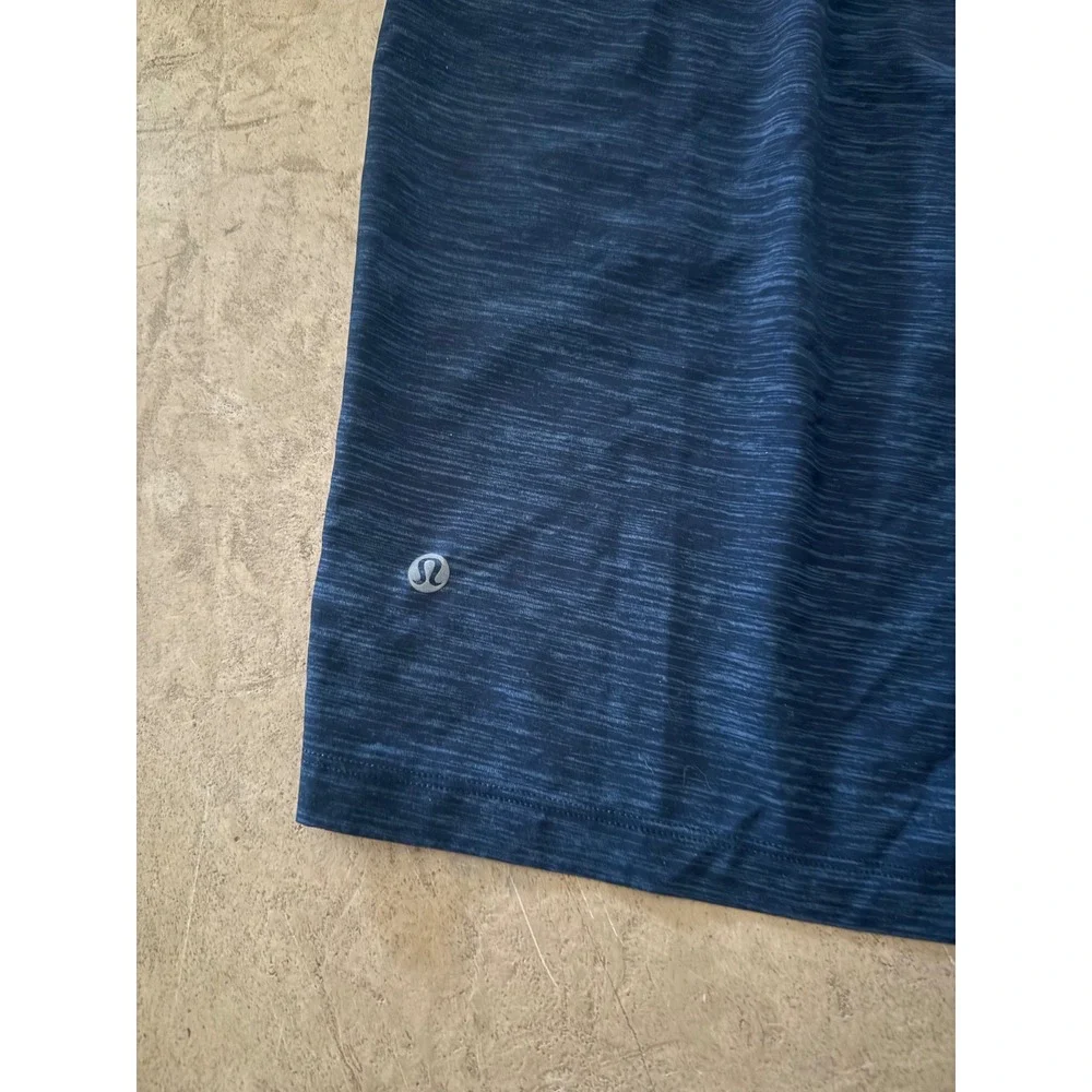 Lululemon T.H.E. Shorts Mens Large Navy Space Dye Heathered 11 Inseam